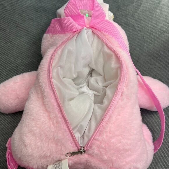 Bunny Rabbit Backpack Bag 13" Pink Plush Sequins Carried Away Easter Gift - Picture 9 of 11
